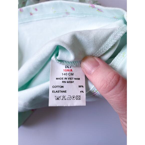 NWT Girl’s Jacadi Light Green Floral Cotton Tank Top Size 10 - Picture 3 of 4